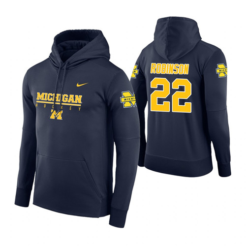 Michigan Wolverines #22 Duncan Robinson Men's Navy College Basketball Hoodie