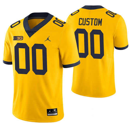 Michigan Wolverines 00 Custom Alternate Game College Football Jersey Yellow