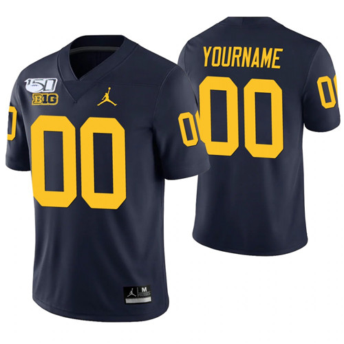 Michigan Wolverines 00 Custom Alumni Player Game College Football Jersey Navy