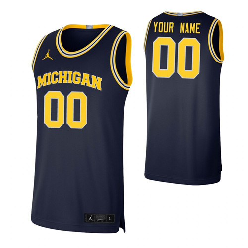 Michigan Wolverines 00 Custom College Basketball Limited Jersey Navy
