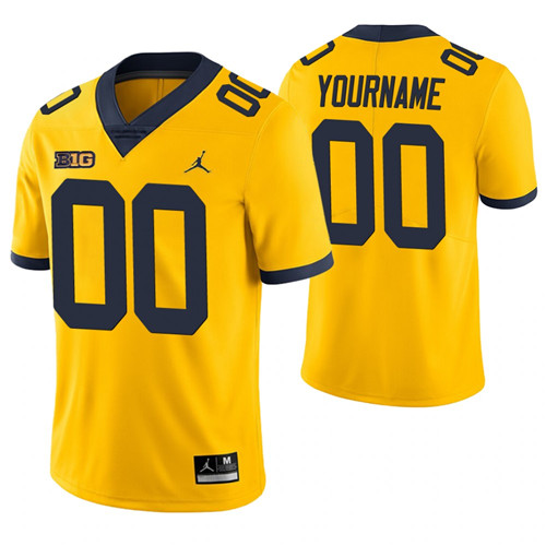Michigan Wolverines 00 Custom College Football Game Jersey Yellow