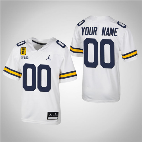 Michigan Wolverines 00 Custom Football TM 42 Jersey White