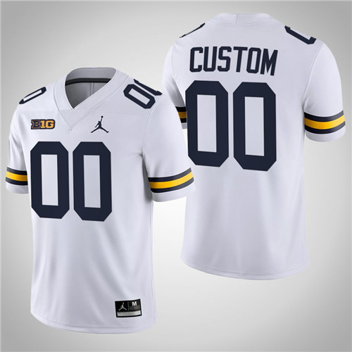 Michigan Wolverines 00 Custom Game College Football Jersey White