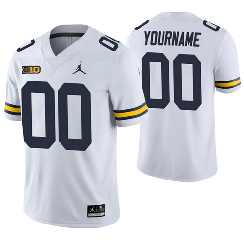 Michigan Wolverines 00 Custom Game College Football Jersey White Jerseys