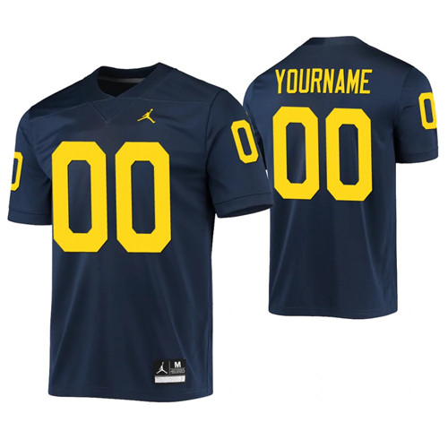 Michigan Wolverines 00 Custom Game Jersey Navy
