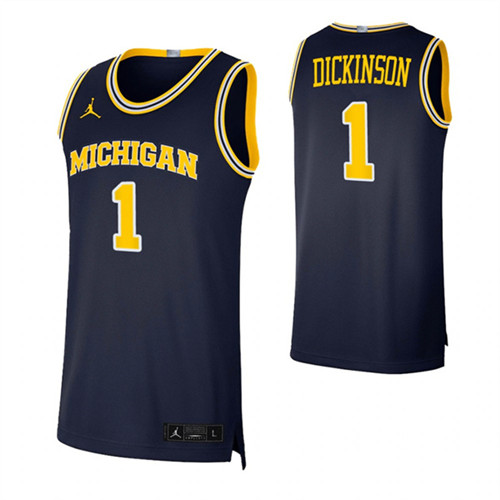 Michigan Wolverines 1 Hunter Dickinson Basketball Swingman Jersey Navy
