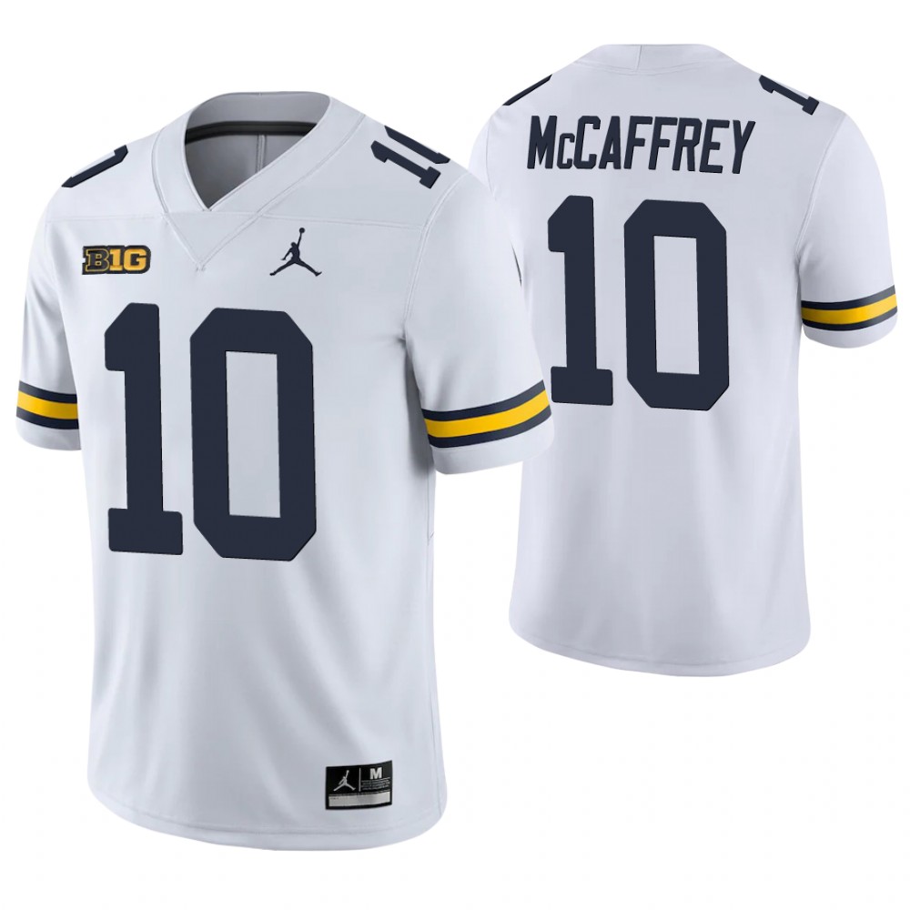 Michigan Wolverines 10 Dylan McCaffrey Game College Football Jersey White