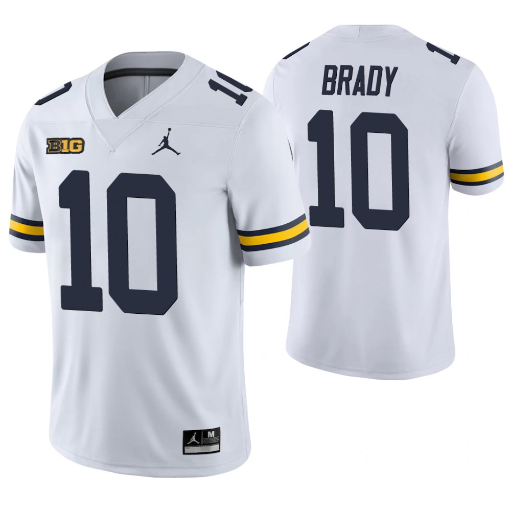 Michigan Wolverines 10 Tom Brady Game College Football Jersey White