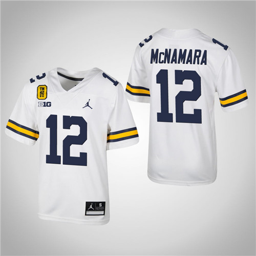 Michigan Wolverines 12 Cade McNamara Football TM 42 Jersey White