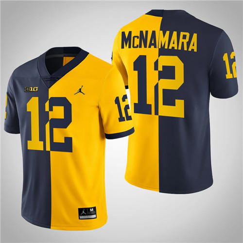 Michigan Wolverines 12 Josh Ross College Football Split Edition Jersey Navy Maize