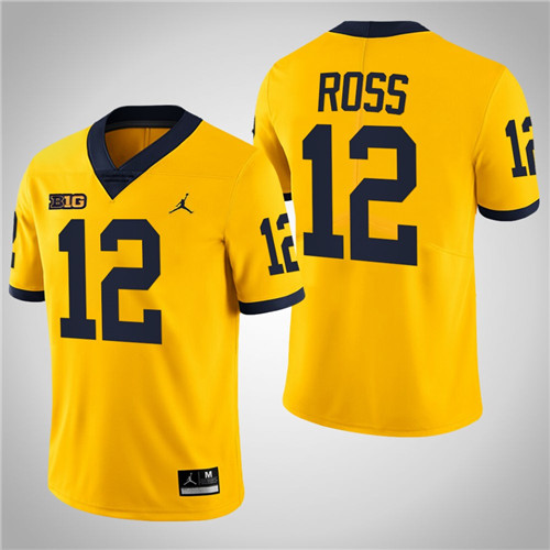 Michigan Wolverines 12 Josh Ross Limited College Football Jersey Maize