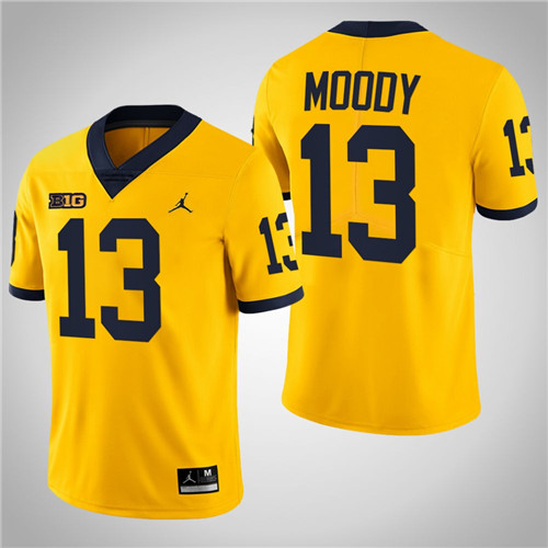 Michigan Wolverines 13 Jake Moody Limited College Football Jersey Maize