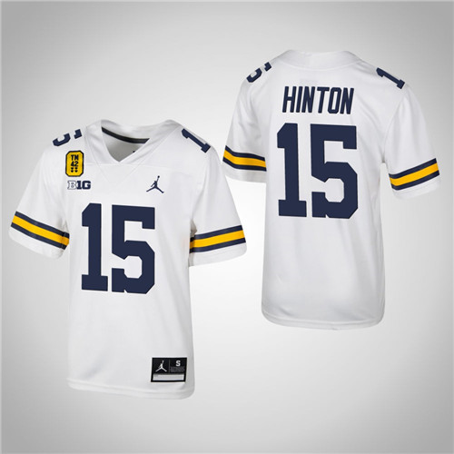 Michigan Wolverines 15 Christopher Hinton Football TM 42 Jersey White