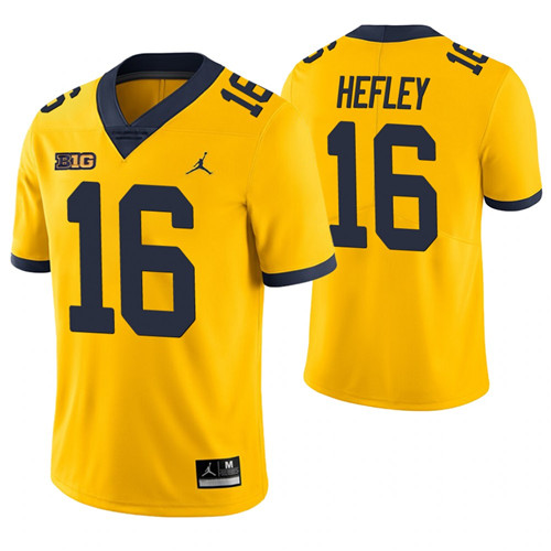 Michigan Wolverines 16 Ren Hefley College Football Game Jersey Yellow