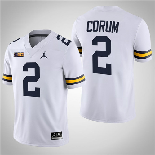 Michigan Wolverines 2 Blake Corum Game College Football Jersey White