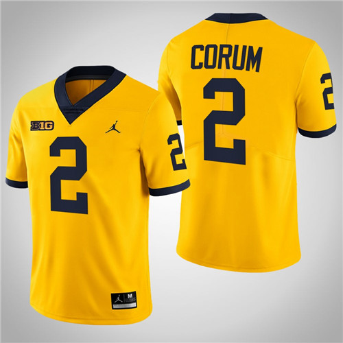 Michigan Wolverines 2 Blake Corum Limited College Football Jersey Maize