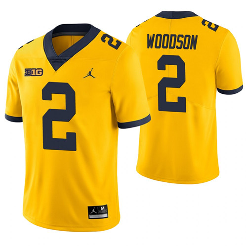 Michigan Wolverines 2 Charles Woodson College Football Game Jersey Yellow