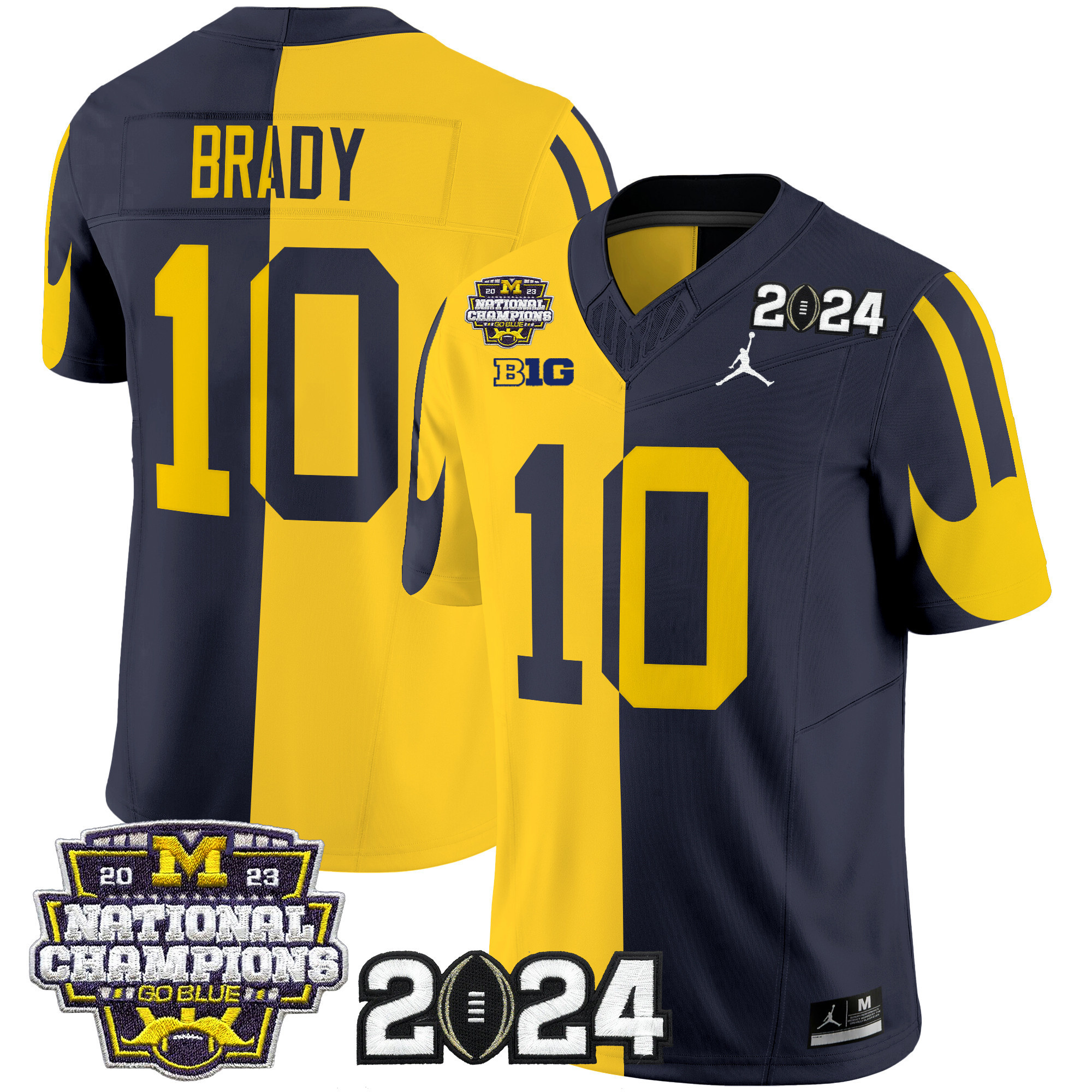 Michigan Wolverines 2024 CFP & National Champions Patch Vapor Limited Football Jersey - All Stitched  #10 TOM BRADY