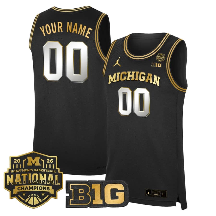 Michigan Wolverines 2026 National Champions Patch  Basketball Custom Jersey - All Stitched