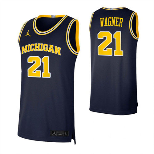 Michigan Wolverines 21 Franz Wagner Basketball Swingman Jersey Navy