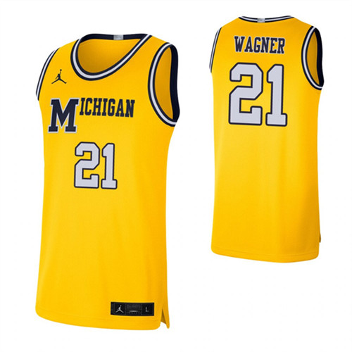 Michigan Wolverines 21 Franz Wagner College Basketball Retro Limited Jersey Maize