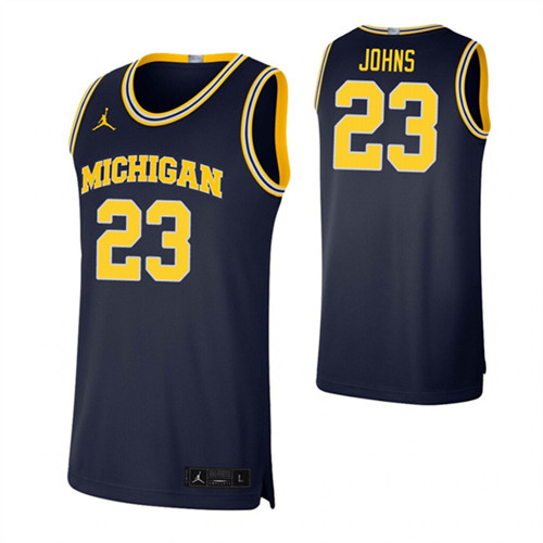 Michigan Wolverines 23 Brandon Johns Jr. College Basketball Limited Jersey Navy