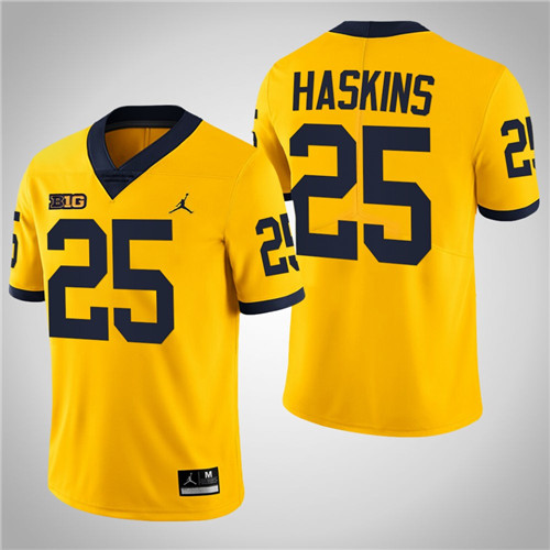 Michigan Wolverines 25 Hassan Haskins Limited College Football Jersey Maize