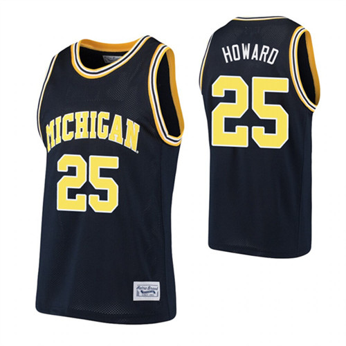 Michigan Wolverines 25 Juwan Howard Basketball Alumni Jersey Navy
