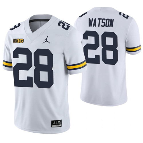 Michigan Wolverines 28 Brandon Watson Game College Football Jersey White
