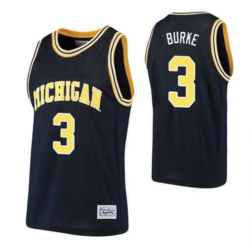 Michigan Wolverines 3 Trey Burke Basketball Alumni Jersey Navy