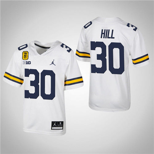 Michigan Wolverines 30 Daxton Hill Football TM 42 Jersey White