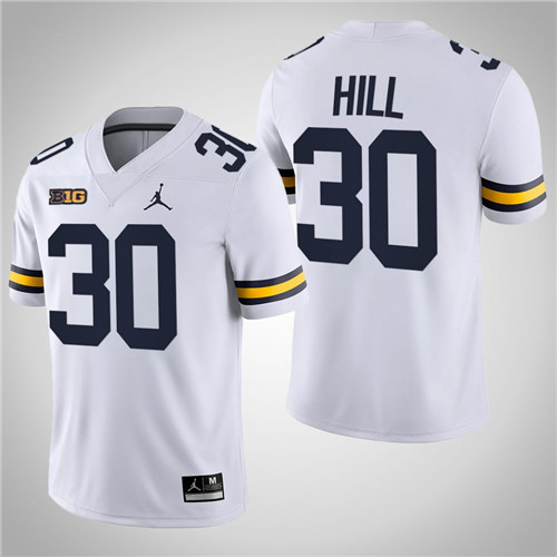 Michigan Wolverines 30 Daxton Hill Game College Football Jersey White