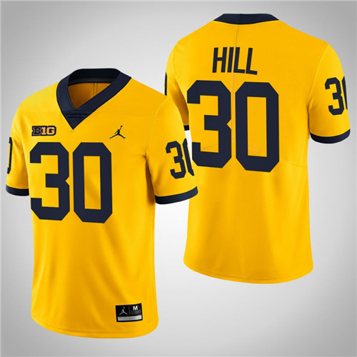 Michigan Wolverines 30 Daxton Hill Limited College Football Jersey Maize