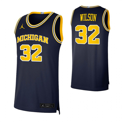 Michigan Wolverines 32 Luke Wilson Basketball Swingman Jersey Navy