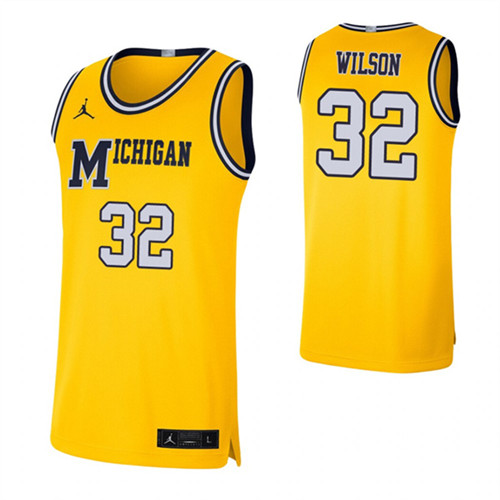 Michigan Wolverines 32 Luke Wilson College Basketball Retro Limited Jersey Maize