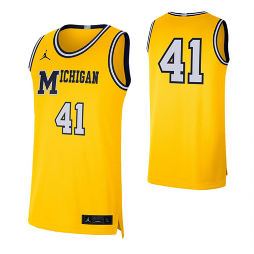 Michigan Wolverines 41 College Basketball Retro Limited Jersey Maize