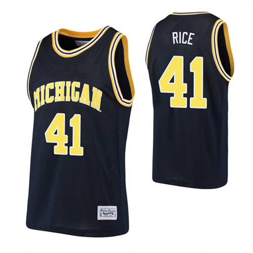 Michigan Wolverines 41 Glen Rice Basketball Alumni Jersey Navy