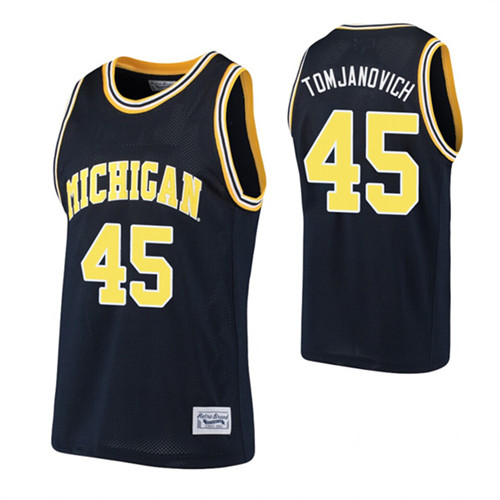 Michigan Wolverines 45 Rudy Tomjanovich Basketball Alumni Jersey Navy