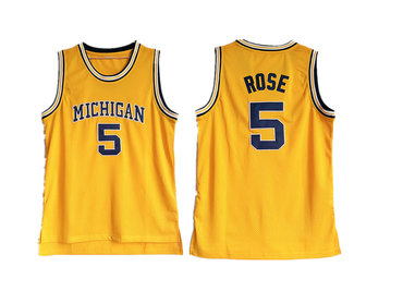 Michigan Wolverines 5 Jalen Rose Gold College Basketball Jersey