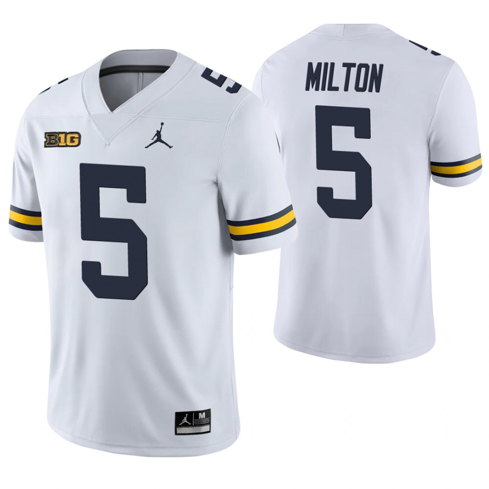 Michigan Wolverines 5 Joe Milton Game College Football Jersey White
