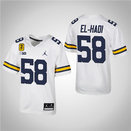 Michigan Wolverines 58 Giovanni El-hadi Football TM 42 Jersey White