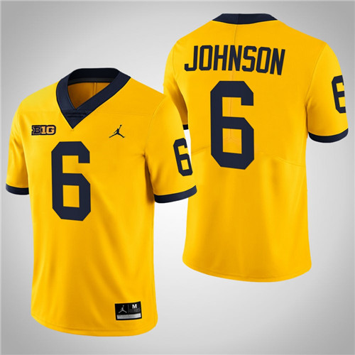 Michigan Wolverines 6 Cornelius Johnson Limited College Football Jersey Maize