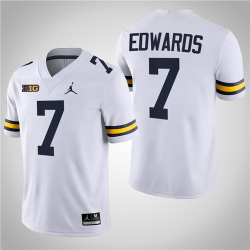 Michigan Wolverines 7 Donovan Edwards Game College Football Jersey White