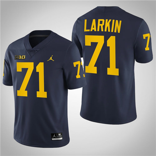 Michigan Wolverines 71 Dylan Larkin College Football Jersey Navy
