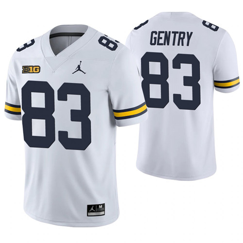 Michigan Wolverines 83 Zach Gentry Game College Football Jersey White