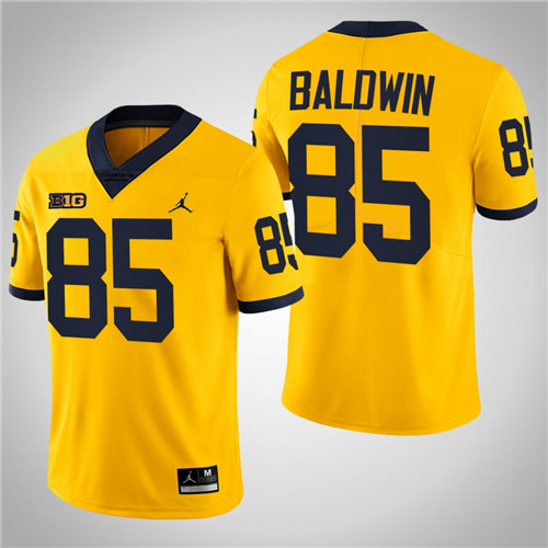Michigan Wolverines 85 Daylen Baldwin Limited College Football Jersey Maize