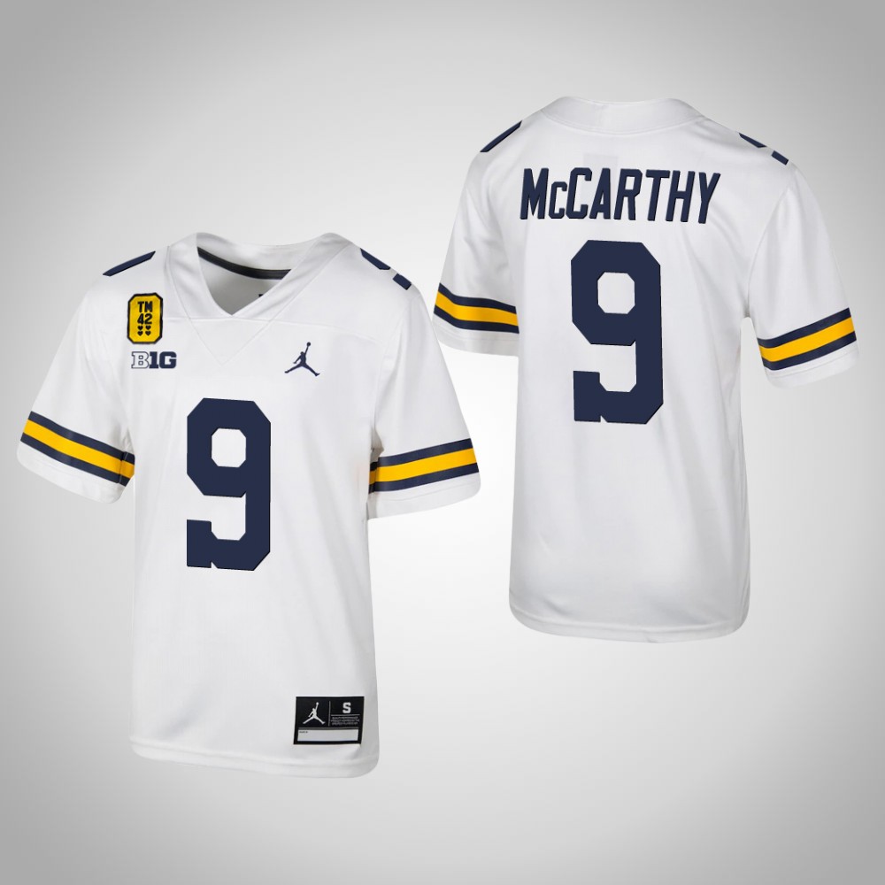 Michigan Wolverines 9 J.J. McCarthy Football TM 42 Jersey White