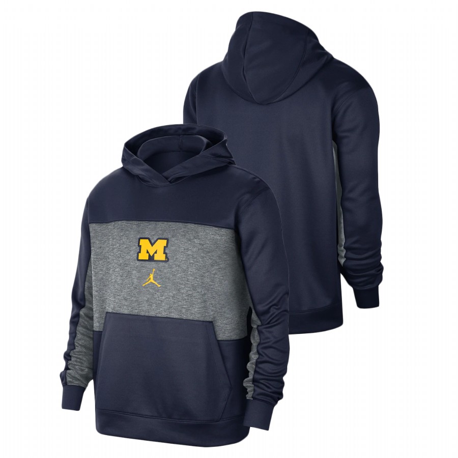 Michigan Wolverines Basketball Spotlight Pullover Men's Navy Hoodie