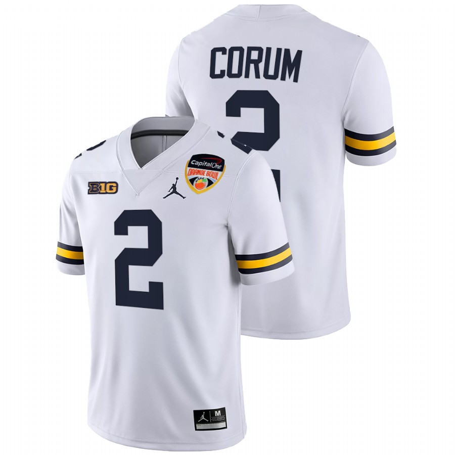 Michigan Wolverines Blake Corum 2021 Orange Bowl White Jersey College Football Playoff 