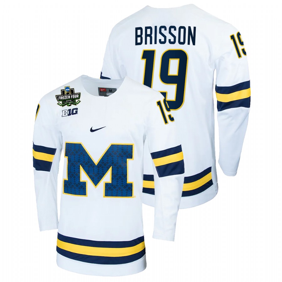 Michigan Wolverines Brendan Brisson 2022 Frozen Four White Jersey